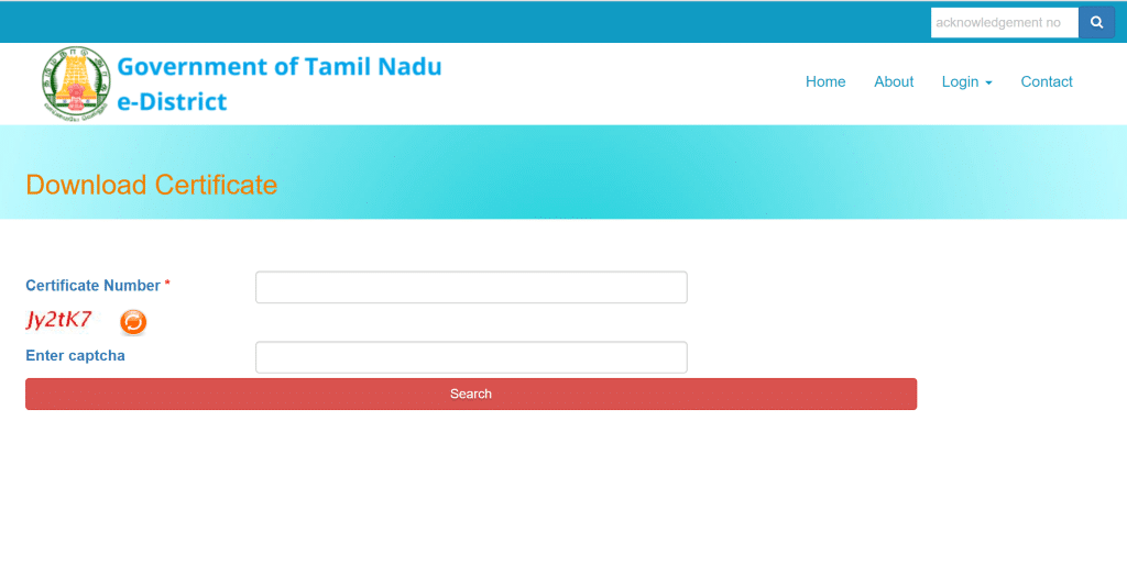 Tamilnadu Certificate Download e-District
