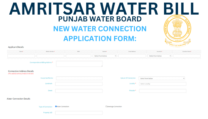 Amritsar Water Bill New Connection Application Form