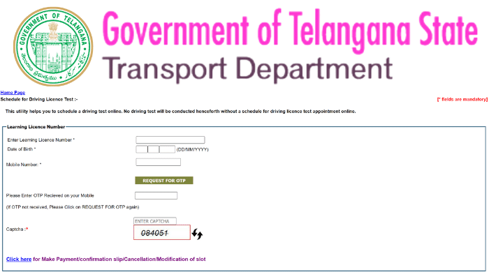 Driving License Telangana Driving License Slot Booking (1)
