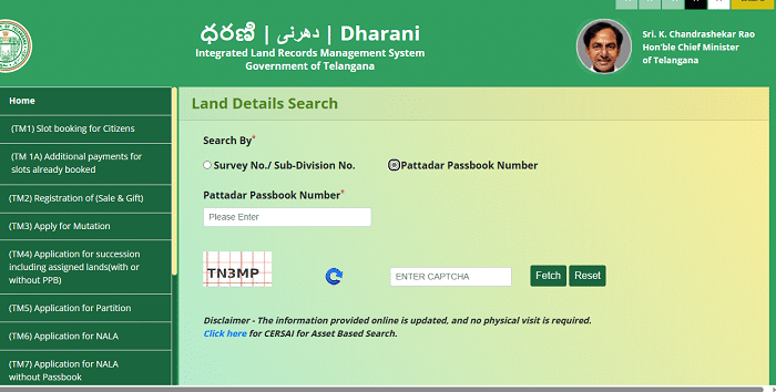 Dharani Portal Telangana Land Details Market Value Search EC