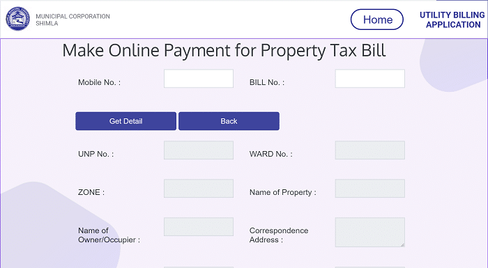 MC Shimla AMTCORP Property Tax Bill