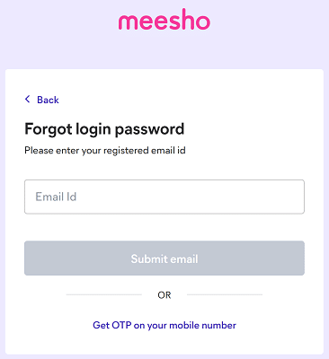 Meesho Supplier Panel Password Reset