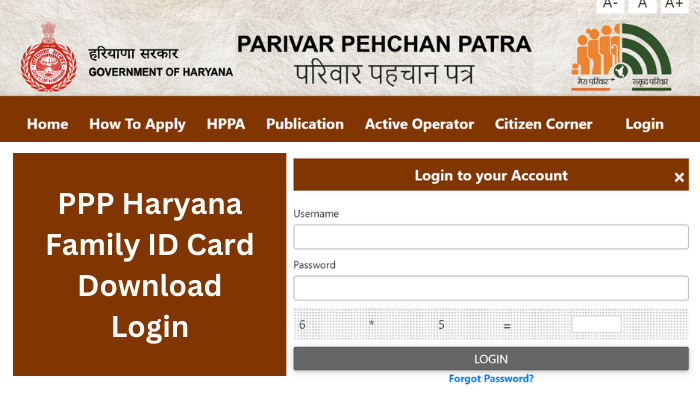 Parivar Pehchan Patra PPP Haryana Family ID