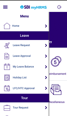 SBI HRMS Mobile App Dashboard