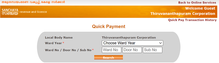 Sanchaya Tax Payment Quick Payment