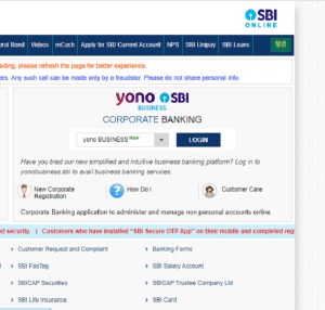 SBI Corporate Banking Login & Registration Process