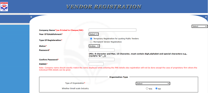 Sales HPCL Portal Registration