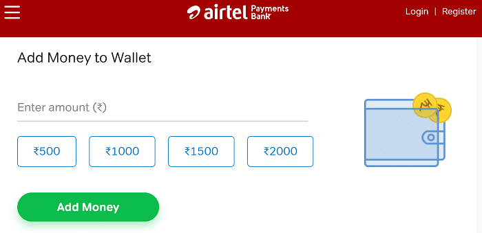 Airtel Payments Bank Add Money To wallet FOr MOney Transfer